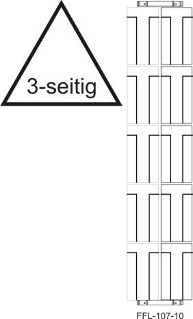 Flyer-Bodenständer 30 Fächer, 107 mm, 2-reihig, 3-seitig, silber